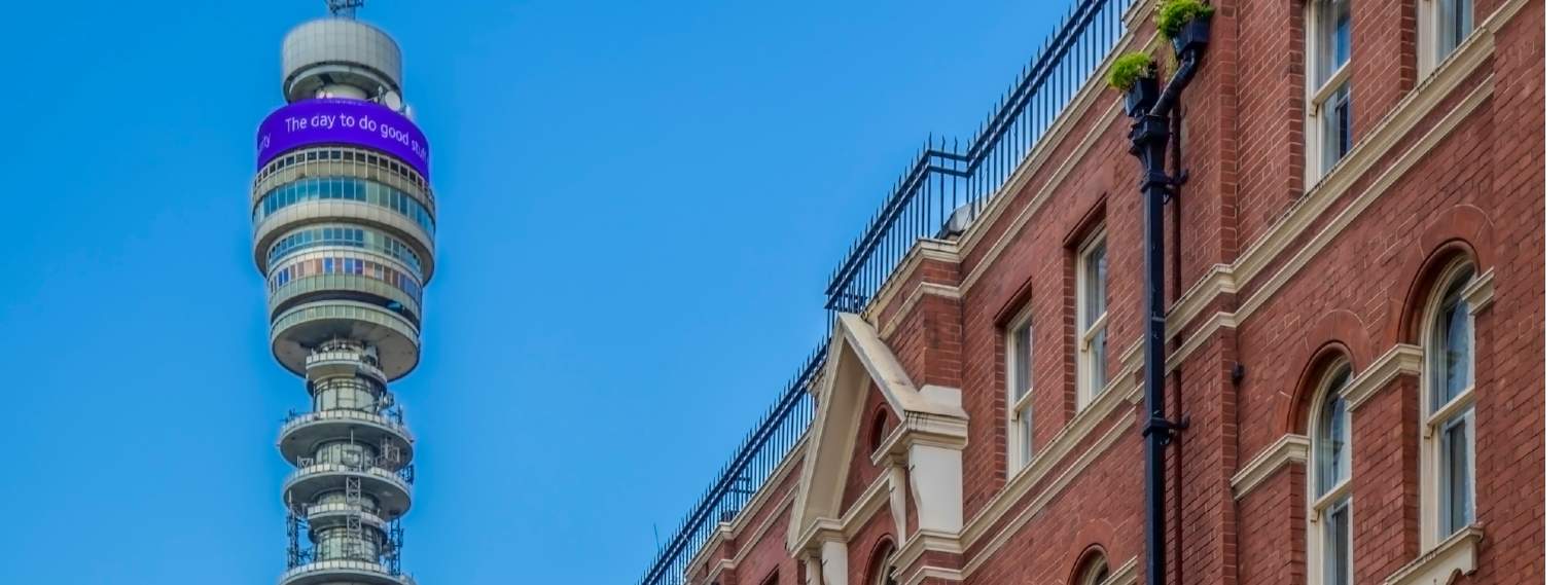 BT Tower and Victorian architecture in Fitzrovia