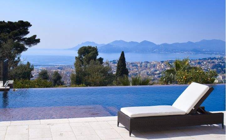 Pool and view, La Californie, Cannes, French Riviera