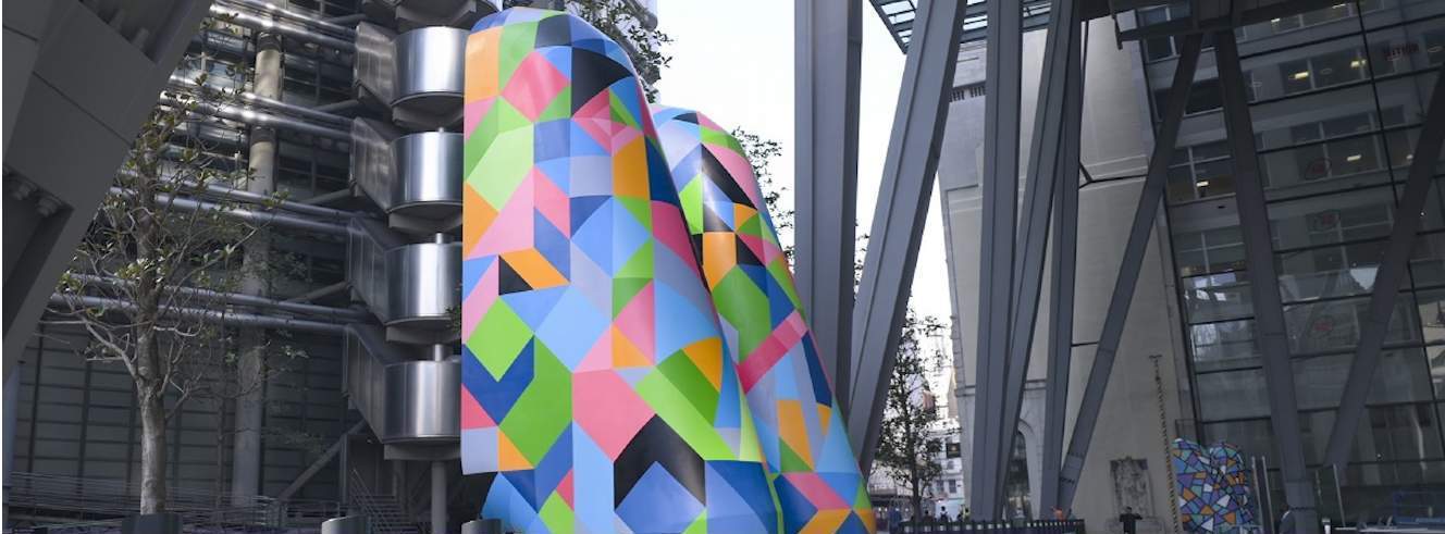 Air vents at The Leadenhall Building painted for the London Mural Festival 