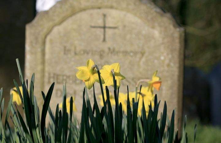 Headstone in English cemetery