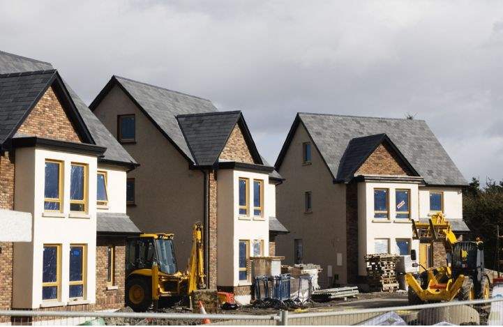 Building site of large, identical housing