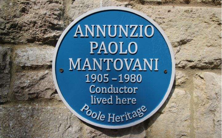 Blue plaque, Greensleaves, Burton Road, Branksome Park, Poole, Dorset