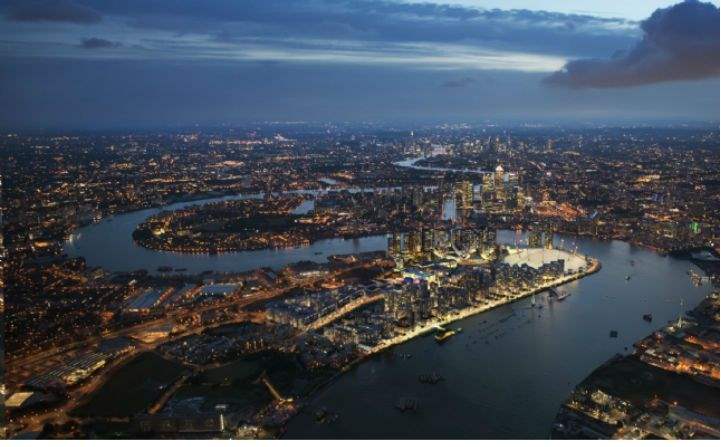 Aerial view, The Waterman, London SE10