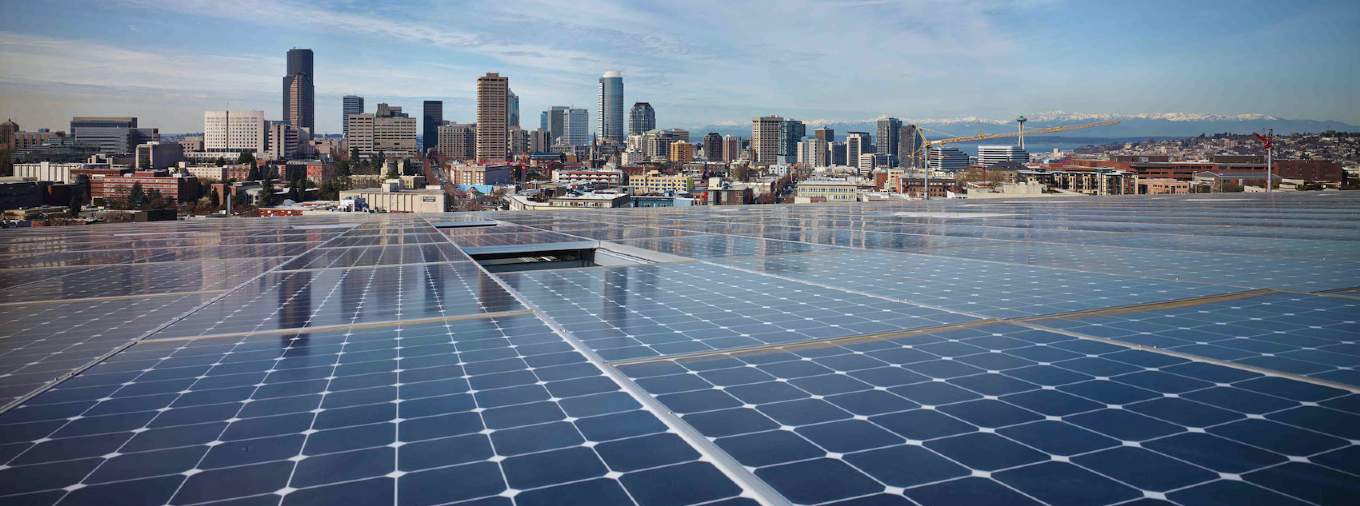 City solar panels