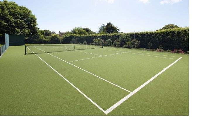 Tennis court, Les Pommiers, St Lawrence, Jersey