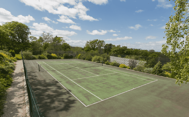 Tennis court, Lymphoy House, Currie, Midlothian 