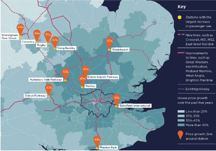 Stations and property price growth