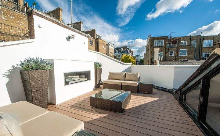 Roof terrace, Redcliffe Mews, London SW10