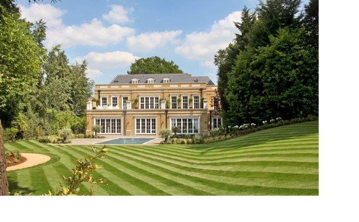 Landscaped gardens and pool, Saddle Stones, Weybridge, Surrey