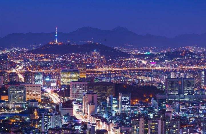 Seoul skyline at night