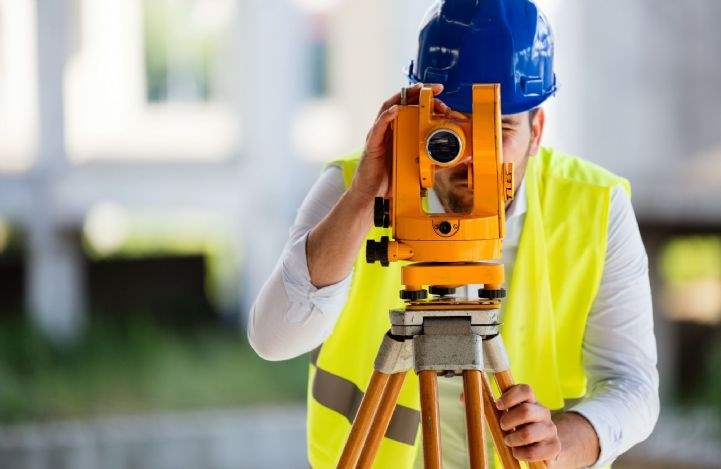 Construction engineer on a building site