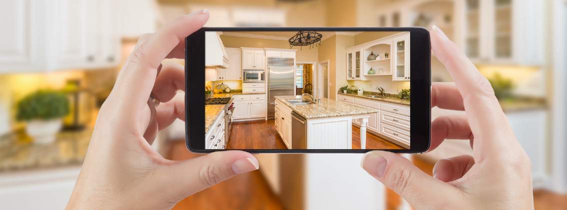 Taking a video of the kitchen