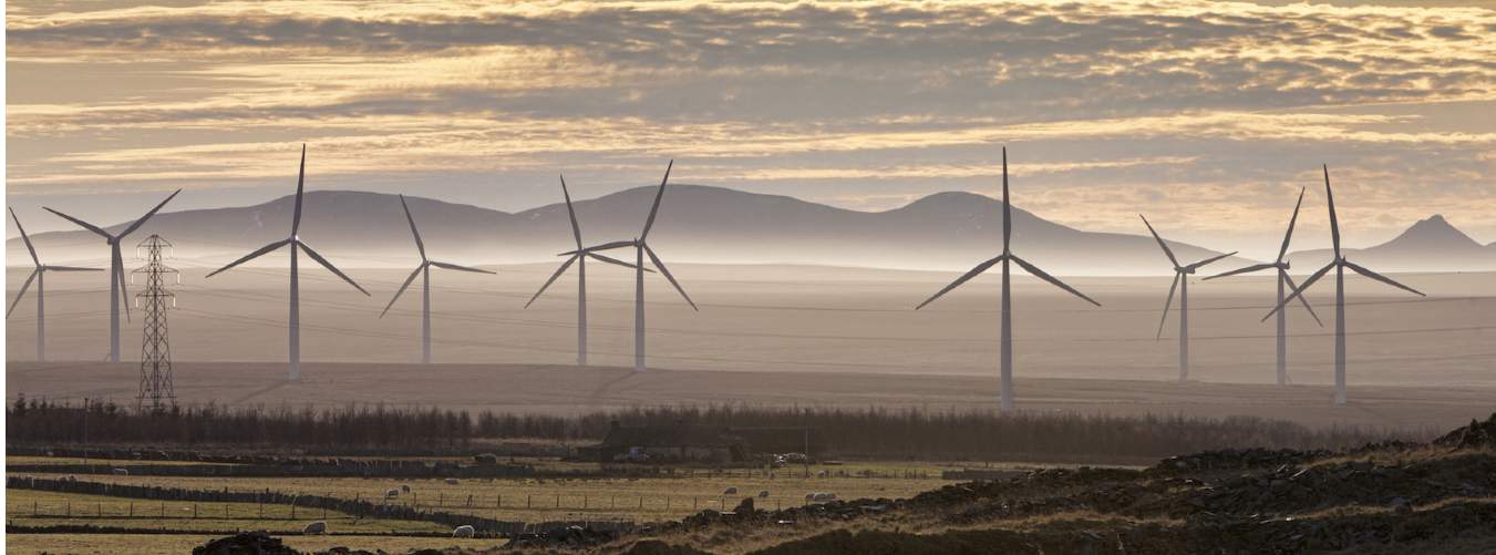 Wind turbines in the Scottish Highlands